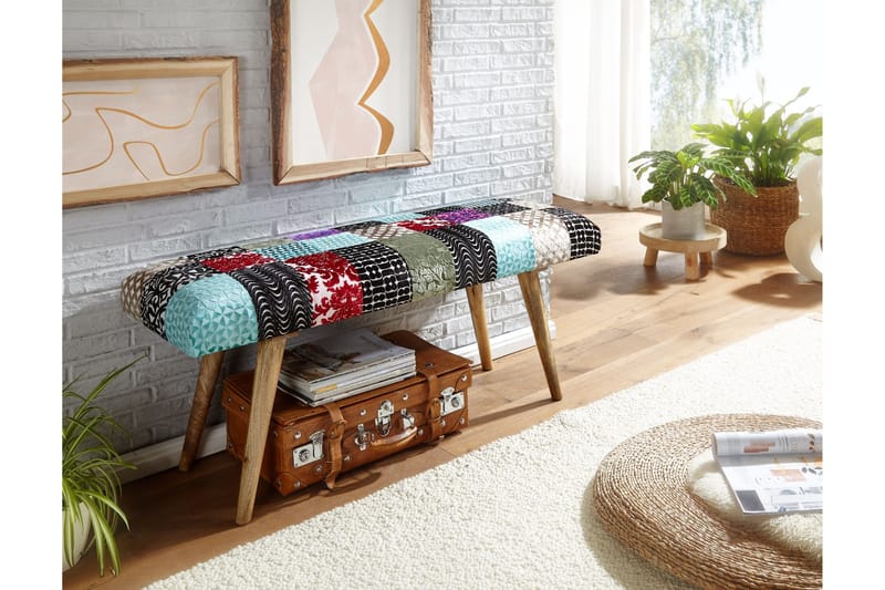 Tultered Bænk 117 cm - Flerfarvet - Møbler - Stole & lænestole - Bænke - Entrébænk
