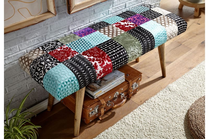 Tultered Bænk 117 cm - Flerfarvet - Møbler - Stole & lænestole - Bænke - Entrébænk