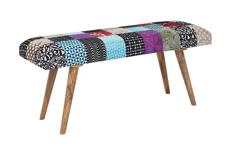 Tultered Bænk 117 cm, Flerfarvet
