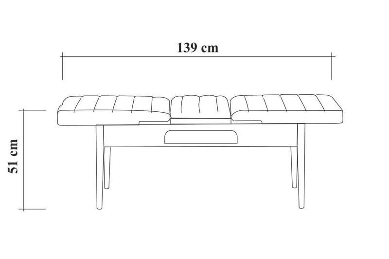 Valsot Bænk 110 cm - Hvid/Grå - Entrébænk - Bænke