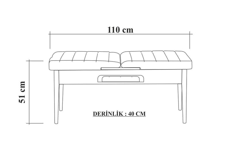 Valsot Bænk 110 cm - Hvid/Grå - Entrébænk - Bænke