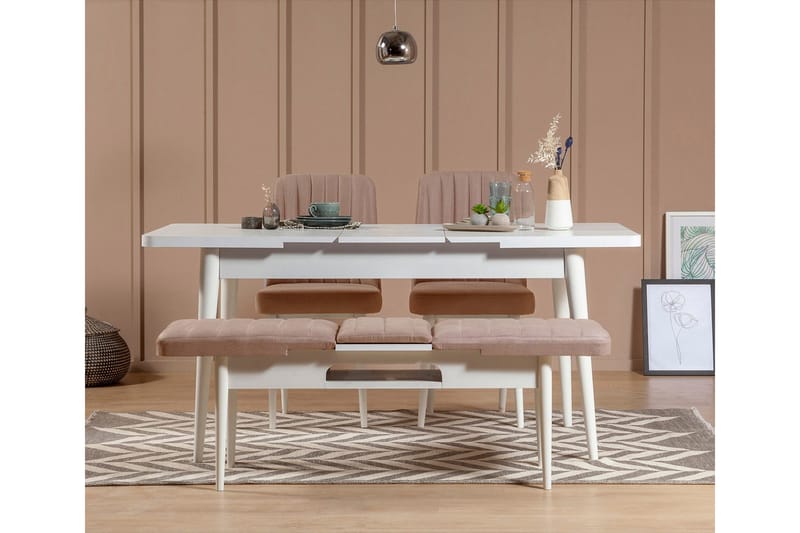 Valsot Bænk 110 cm - Hvid/Grå - Møbler - Stole & lænestole - Bænke - Entrébænk