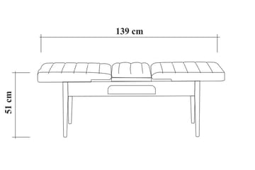 Valsot Bænk 110 cm - Hvid/Grå - Møbler - Stole & lænestole - Bænke