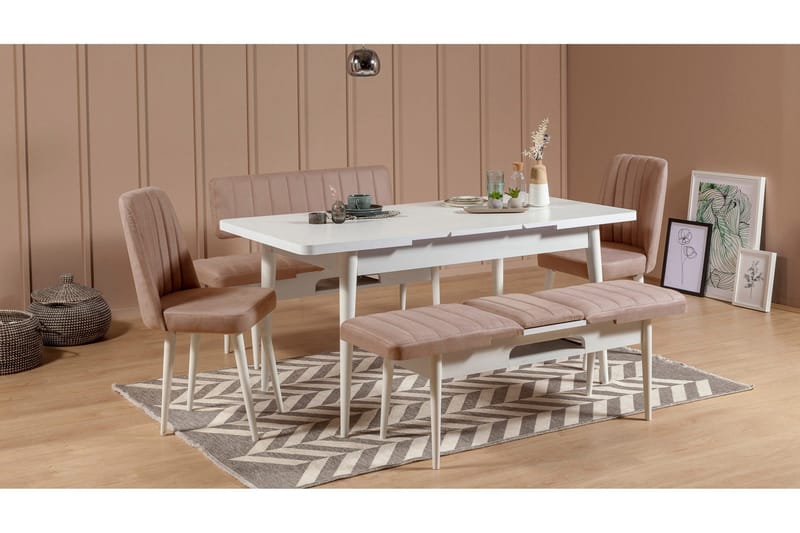 Valsot Bænk 110 cm - Hvid/Grå - Møbler - Stole & lænestole - Bænke