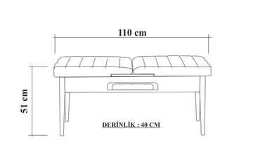 Valsot Bænk 110 cm - Hvid/Grå - Møbler - Stole & lænestole - Bænke