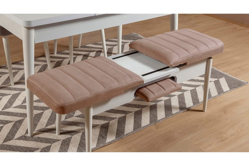 Valsot Bænk 110 cm - Hvid/Grå - Møbler - Stole & lænestole - Bænke - Entrébænk