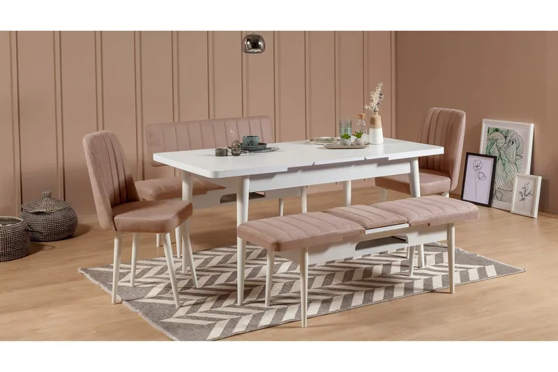 Valsot Bænk 110 cm - Hvid/Grå - Møbler - Stole & lænestole - Bænke - Entrébænk