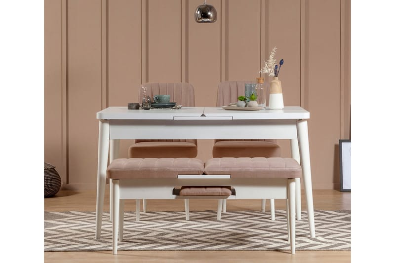 Valsot Bænk 110 cm - Hvid/Grå - Møbler - Stole & lænestole - Bænke - Entrébænk