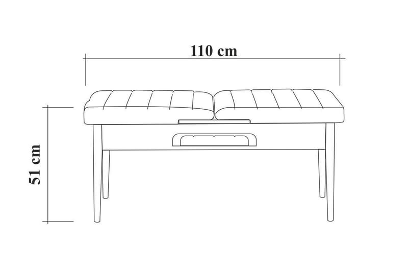 Valsot Bænk 110 cm - Mørkebrun/Grå - Entrébænk - Bænke