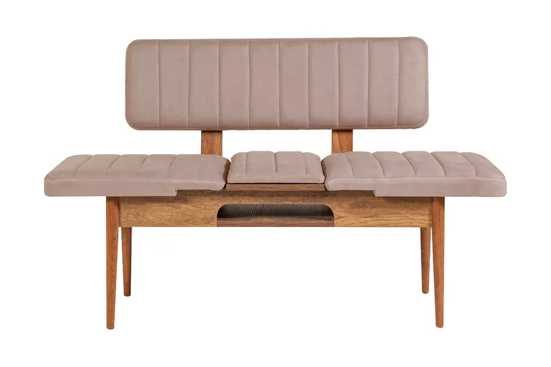 Valsot Bænk 110 cm, Mørkebrun/Grå