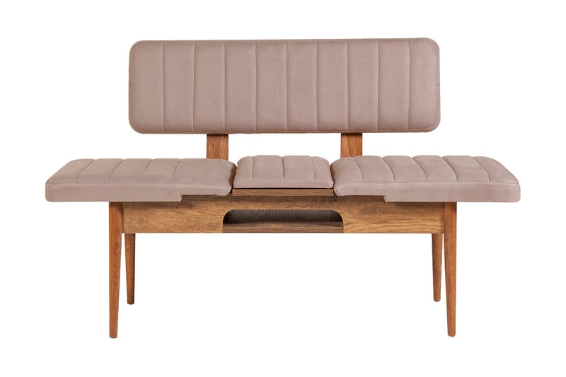 Valsot Bænk 110 cm, Mørkebrun/Grå