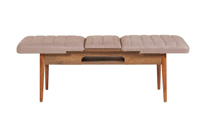 Valsot Bænk 110 cm, Mørkebrun/Grå