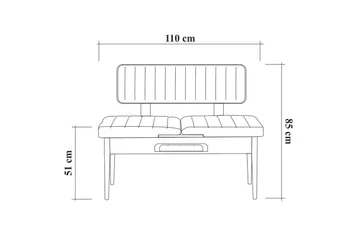 Valsot Bænk 110 cm - Natur / Grå / Brun - Møbler - Stole & lænestole - Bænke