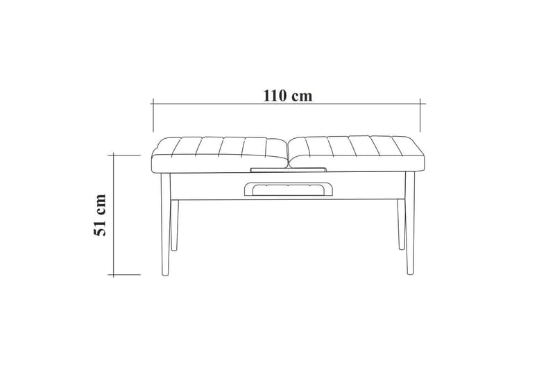 Valsot Bænk 110 cm - Natur/Grå/Brun - Entrébænk - Bænke