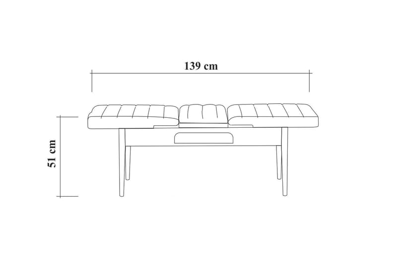 Valsot Bænk 110 cm - Natur/Grå/Brun - Entrébænk - Bænke