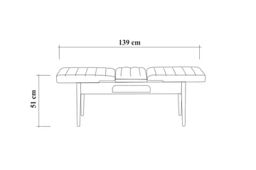 Valsot Bænk 110 cm - Natur/Grå/Brun - Møbler - Stole & lænestole - Bænke