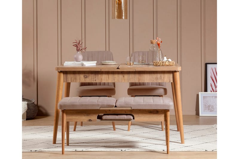 Valsot Bænk 110 cm - Natur/Grå/Brun - Møbler - Stole & lænestole - Bænke - Entrébænk