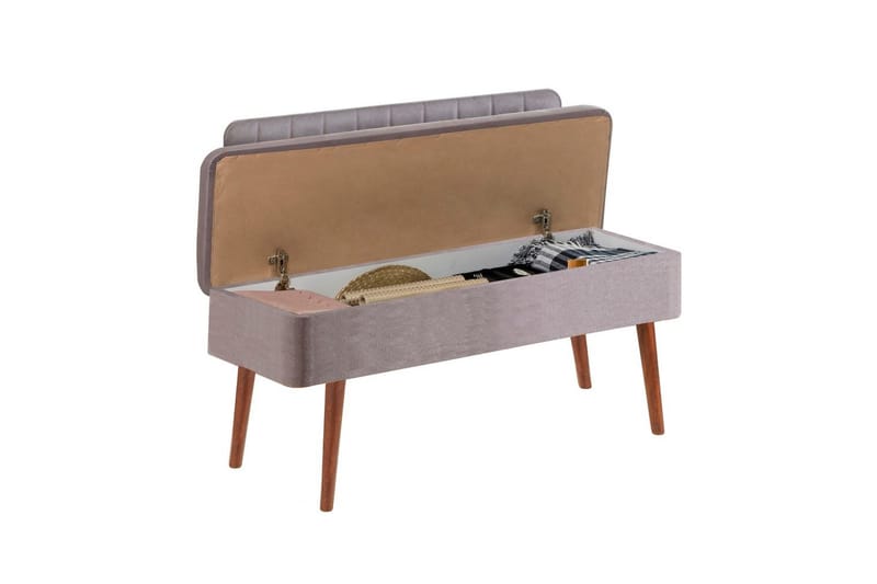 Valsot Bænk 110 cm - Valnød/Grå - Møbler - Stole & lænestole - Bænke - Entrébænk