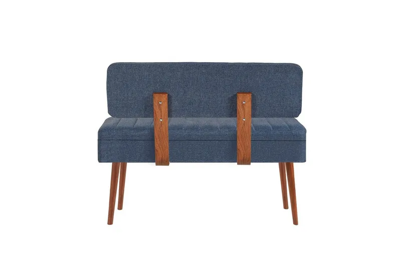 Valsot Bænk 110 cm - Valnød/Mørkeblå - Møbler - Stole & lænestole - Bænke