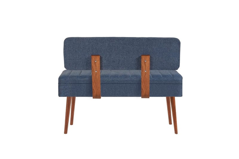 Valsot Bænk 110 cm - Valnød/Mørkeblå - Møbler - Stole & lænestole - Bænke - Entrébænk