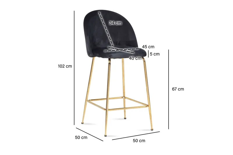 Babbi Barstol 102 cm - Antracit - Møbler - Stole & lænestole - Barstole