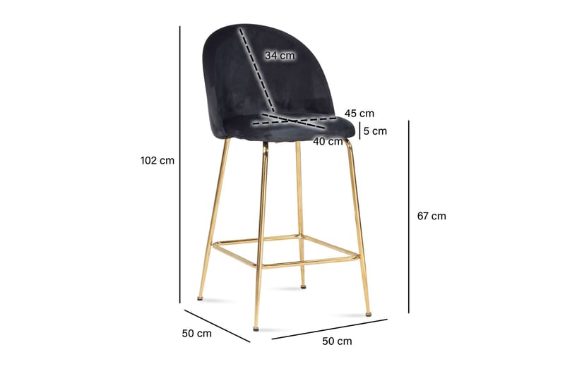 Babbi Barstol 102 cm - Antracit - Møbler - Stole & lænestole - Barstole