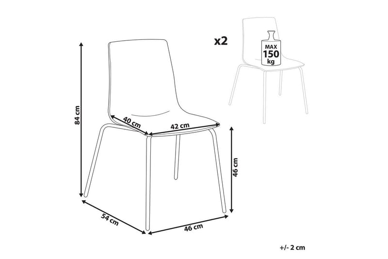 Bankettstol Beliani Silerton set om 2 Transparent - Møbler - Stole & lænestole - Spisebordsstole & køkkenstole