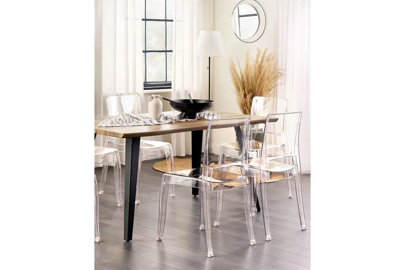 Bankettstol Beliani Westbridge set om 2 Transparent - Møbler - Stole & lænestole - Spisebordsstole & køkkenstole