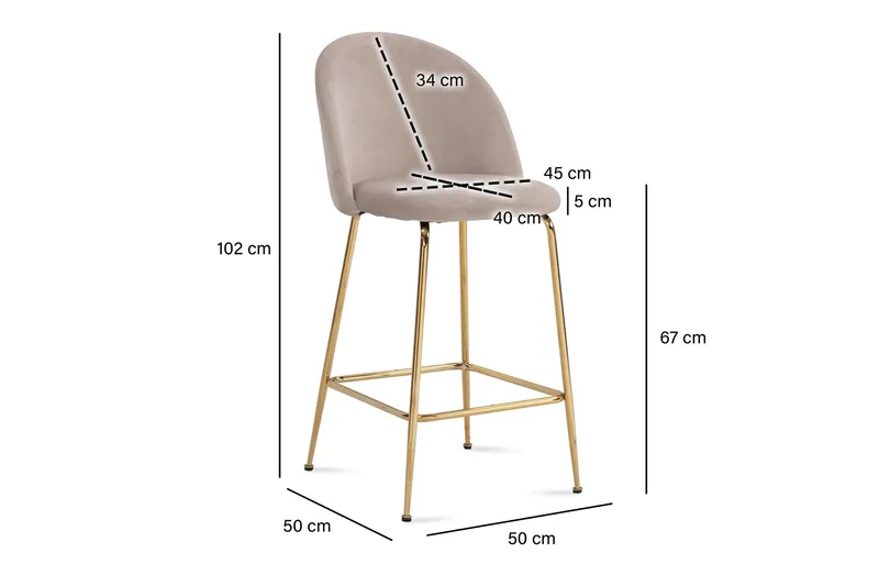 Barstol Beige - Møbler - Stole & lænestole - Barstole