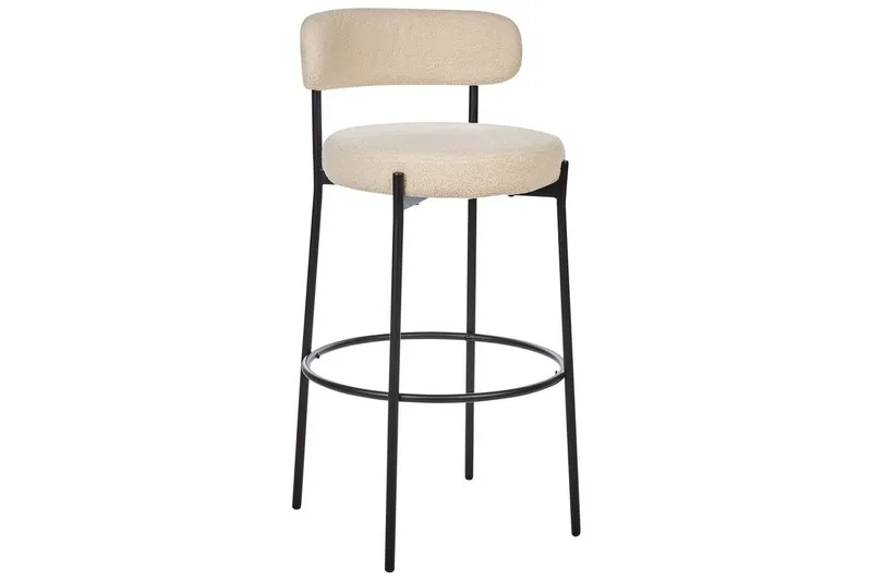 Barstol Beliani Allison set om 2 Beige-Svart Ljusbeige - Møbler - Stole & lænestole - Barstole