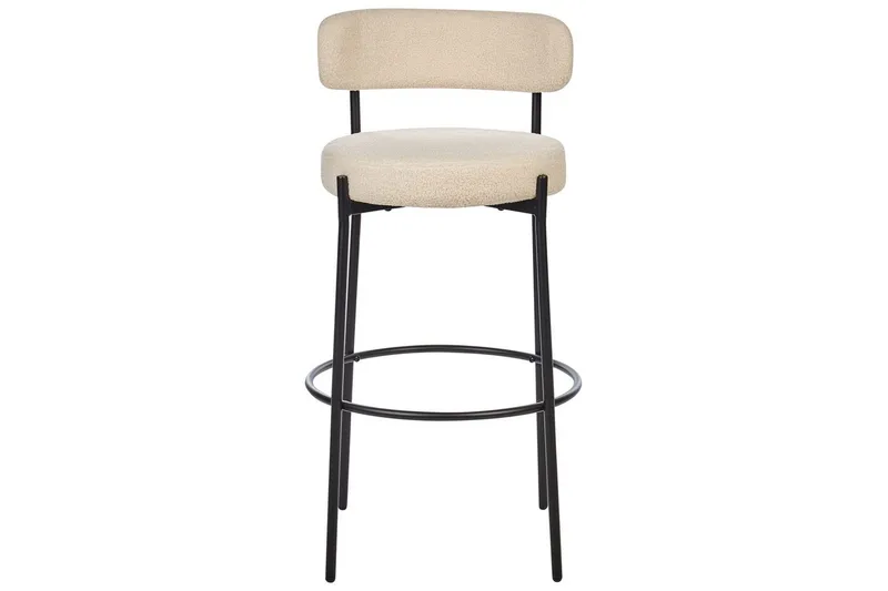 Barstol Beliani Allison set om 2 Beige-Svart Ljusbeige - Møbler - Stole & lænestole - Barstole