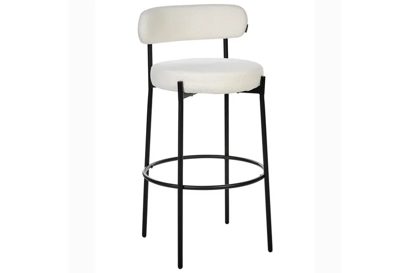 Barstol Beliani Allison set om 2 Beige-Svart White - Møbler - Stole & lænestole - Barstole
