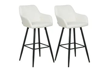 Barstol Beliani Casmalia set om 2 Beige-Svart Off White
