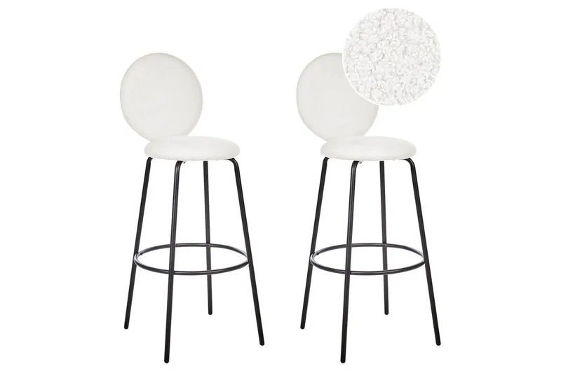Barstol Beliani Emery set om 2 Beige-Svart White