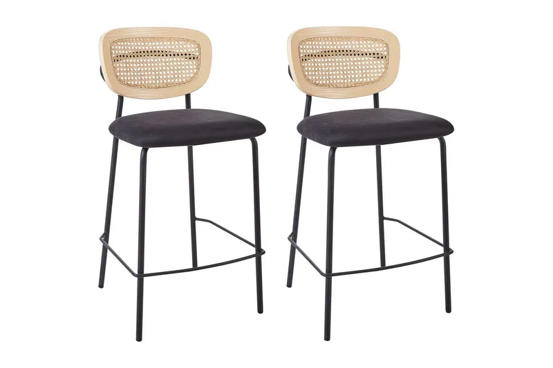 Barstol Beliani Mayetta set om 2 Natur-Beige-Svart Natural VALUE_MISSING_18133, undefined