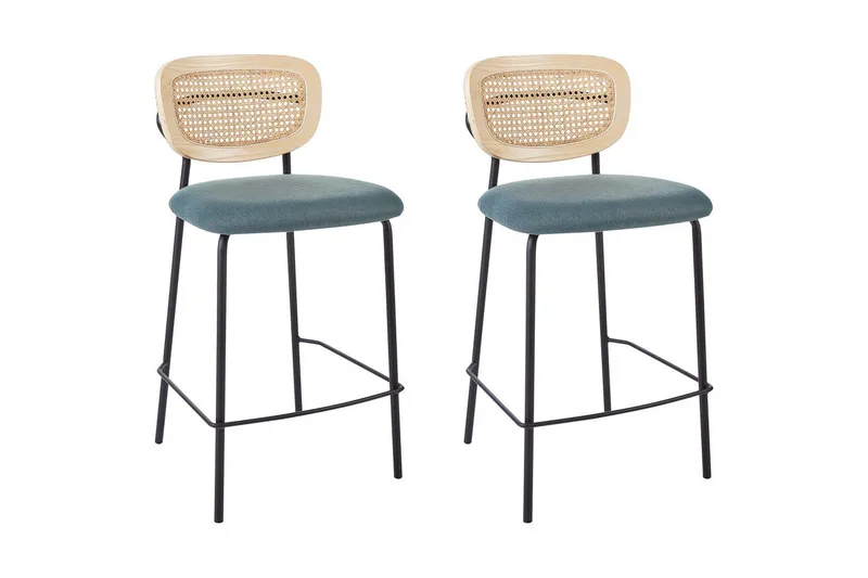 Barstol Beliani Mayetta set om 2 Natur-Beige-Svart Teal VALUE_MISSING_18130, undefined