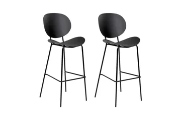 Barstol Beliani Shonto set om 2 Grå Black - Møbler - Stole & lænestole - Barstole