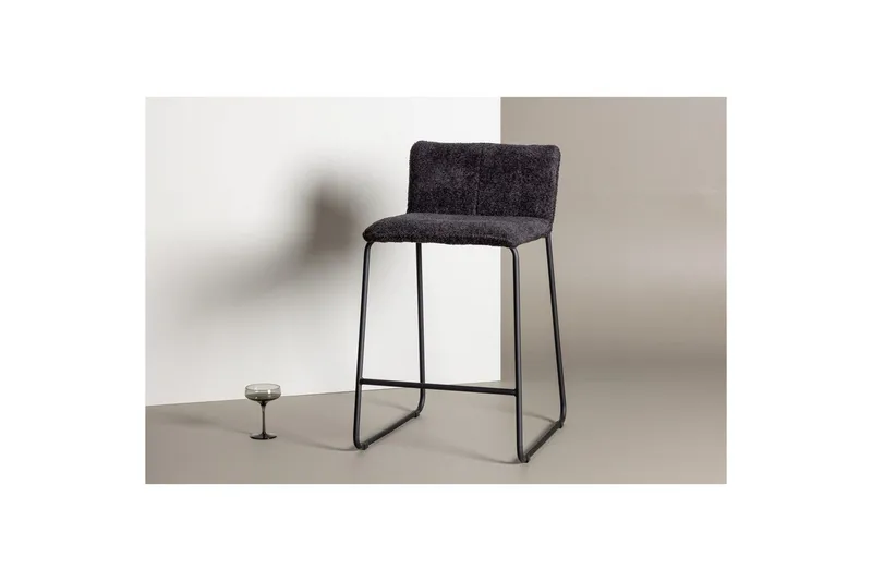 Barstol Bisbee Bouclé Sort - Sort - Møbler - Stole & lænestole - Barstole