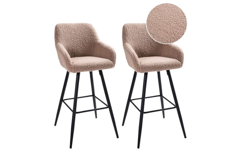 Barstol Casmalia sæt á 2 Beige/sort, Beige/sort