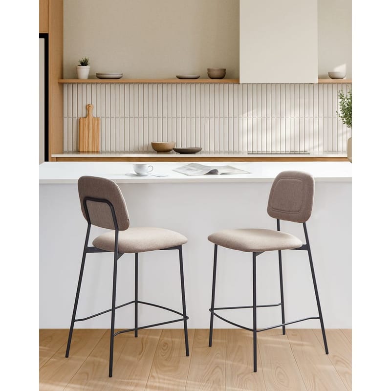 Barstol Duette 2-pak - Beige, sort - Møbler - Stole & lænestole - Barstole