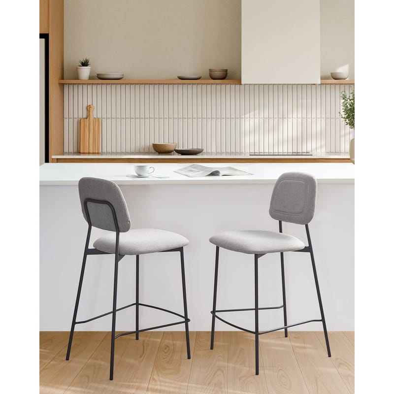 Barstol Duette 2-pak - Grå, sort - Møbler - Stole & lænestole - Barstole
