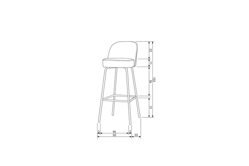 Barstol Vogue - Cognac, 80 cm - Møbler - Stole & lænestole - Barstole