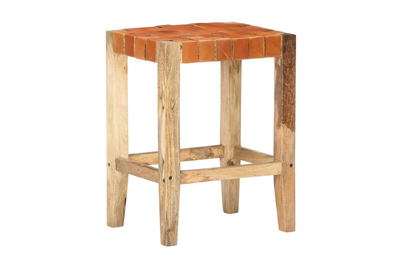 Barstole 2 stk. 60 cm ægte læder brun - Brun - Møbler - Stole & lænestole - Barstole