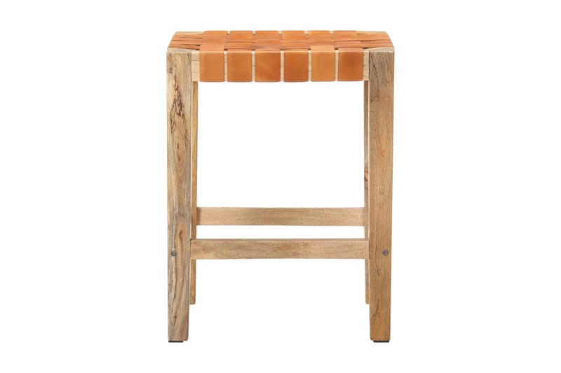 Barstole 2 stk. 60 cm ægte læder brun - Brun - Møbler - Stole & lænestole - Barstole