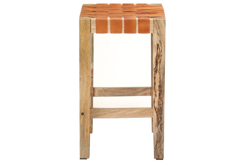 Barstole 2 stk. 60 cm ægte læder brun - Brun - Møbler - Stole & lænestole - Barstole