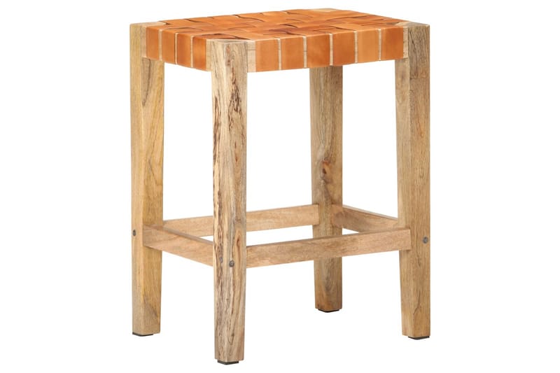 Barstole 2 stk. 60 cm ægte læder brun - Brun - Møbler - Stole & lænestole - Barstole