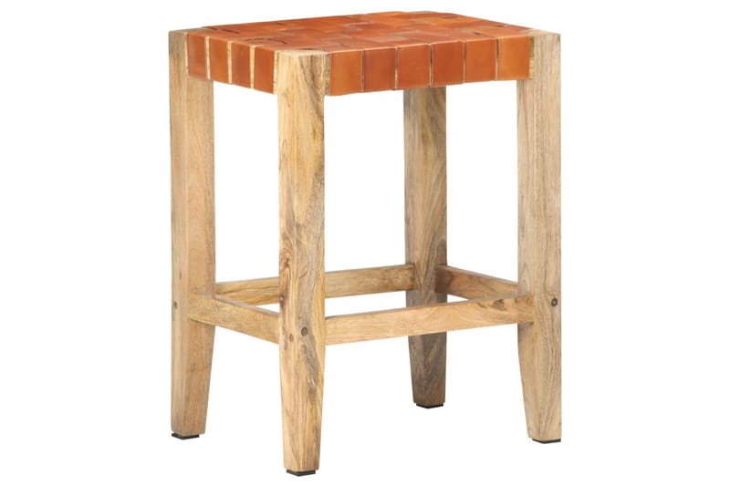 Barstole 2 stk. 60 cm ægte læder brun - Brun - Møbler - Stole & lænestole - Barstole