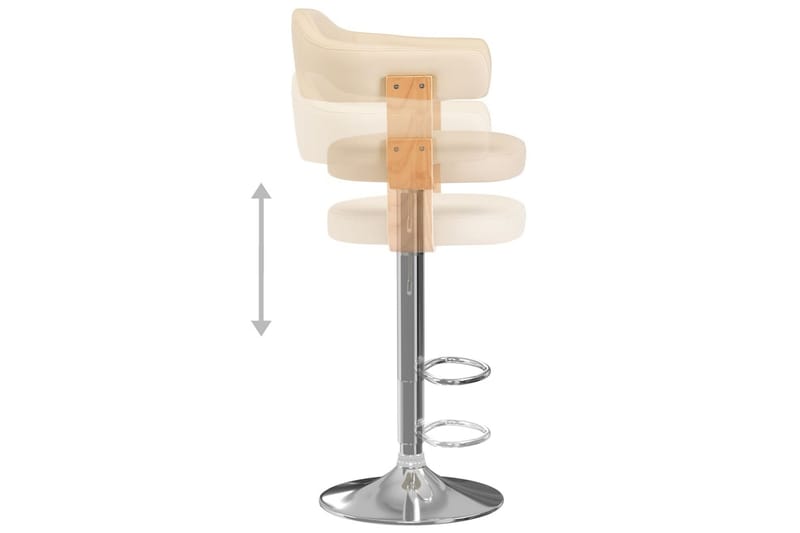 barstole 2 stk. bøjet træ og kunstlæder cremefarvet - Creme - Barstole