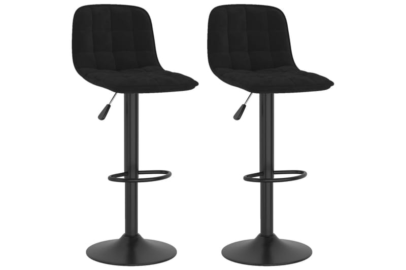 barstole 2 stk. fløjl sort - Sort - Møbler - Stole & lænestole - Barstole