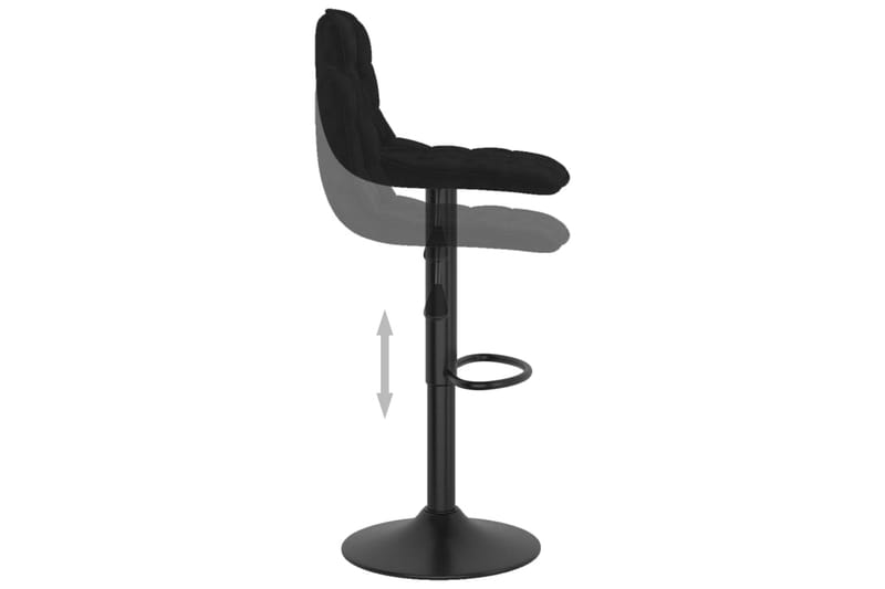 barstole 2 stk. fløjl sort - Sort - Møbler - Stole & lænestole - Barstole